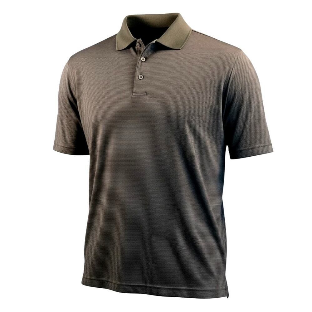 PGA TOUR Men's Dark Gray Ribbed 3-Button Golf Polo Shirt - Size: XXL